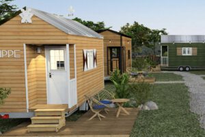 Terrasse vor dem Tiny House Lippe